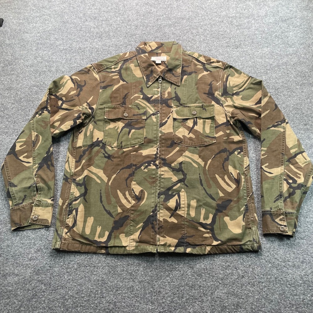 Wallace & Barnes Shirt Jacket Men's M Camo Full Zip Cotton Military